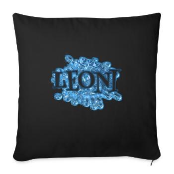 Drops of water for Leoni Leoni Name - Sofa pillowcase 17,3'' x 17,3'' (45 x 45 cm) - black - Front