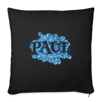 Wassertropfen Name Paul - Sofakissenbezug 45 x 45 cm - Schwarz - Vorne