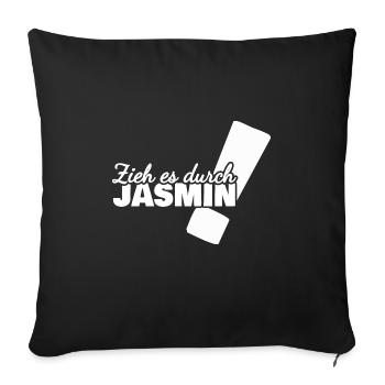 Vorname Jasmin - Sofakissenbezug 45 x 45 cm - Schwarz - Vorne