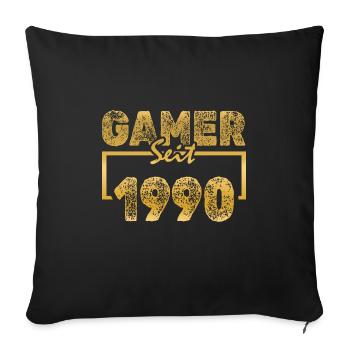 Daddeln 1990 - Sofa pillowcase 17,3'' x 17,3'' (45 x 45 cm) - black - Front