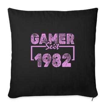 Play 1982 - Sofa pillowcase 17,3'' x 17,3'' (45 x 45 cm) - black - Front