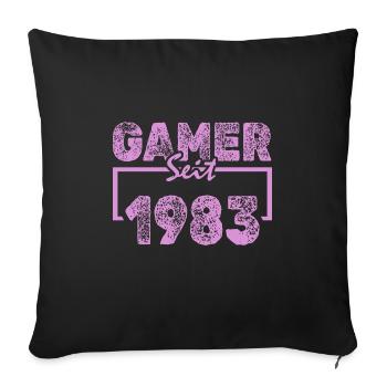 Playing 1983 - Sofa pillowcase 17,3'' x 17,3'' (45 x 45 cm) - black - Front