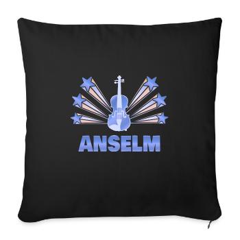Cadeau pour Anselme - Housse de coussin décorative 45 x 45 cm - noir - Devant