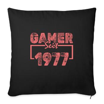 Jahr 1977 - Sofakissenbezug 45 x 45 cm - Schwarz - Vorne