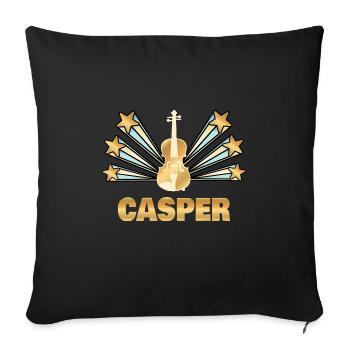 Musical Instrument Casper - Sofa pillowcase 17,3'' x 17,3'' (45 x 45 cm) - black - Front
