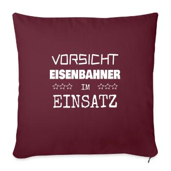 Cadeau pour cheminot - Housse de coussin décorative 45 x 45 cm - bordeaux - Devant