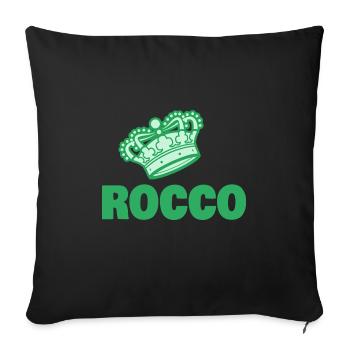 Rocco as a given name - Sofa pillowcase 17,3'' x 17,3'' (45 x 45 cm) - black - Front