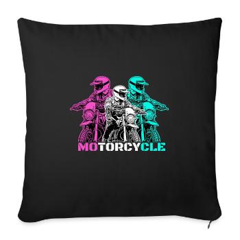 Motorcycle Lifestyle / Motorcycle / Motorcycles biker - Sofa pillowcase 17,3'' x 17,3'' (45 x 45 cm) - black - Front