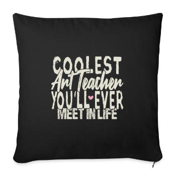Le professeur d’art le plus cool - Housse de coussin décorative 45 x 45 cm - noir - Devant