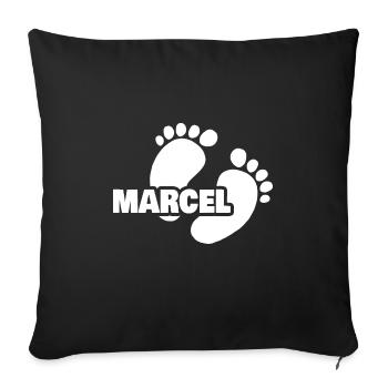 Naissance Marcel - Housse de coussin décorative 45 x 45 cm - noir - Devant