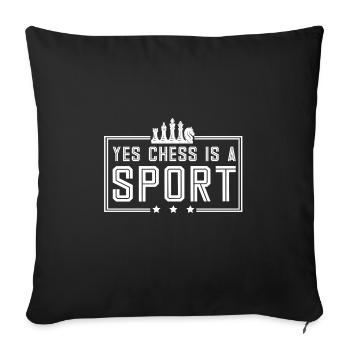 Lusitger Schachspieler Spruch I Schach - Sofakissenbezug 45 x 45 cm - Schwarz - Vorne