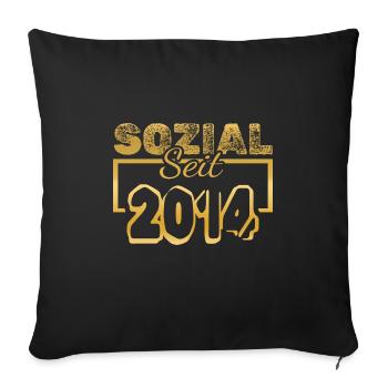 Sozialarbeiter 2014 - Sofakissenbezug 45 x 45 cm - Schwarz - Vorne
