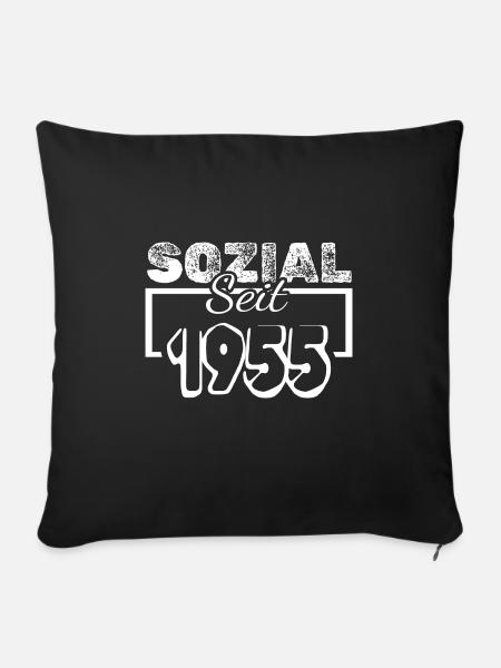 Sozial 1955 - Sofakissenbezug 45 x 45 cm - Schwarz