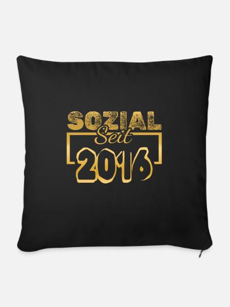 Sozial 2016 - Sofakissenbezug 45 x 45 cm - Schwarz