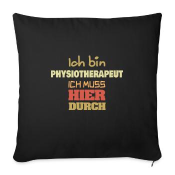 Beruf Physiotherapeut - Sofakissenbezug 45 x 45 cm - Schwarz - Vorne