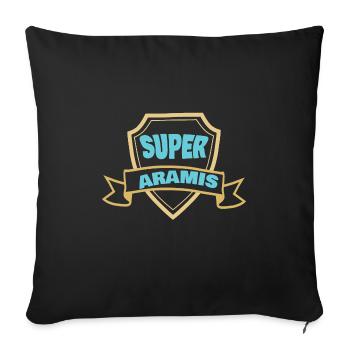 Prénom Aramis - Housse de coussin décorative 45 x 45 cm - noir - Devant