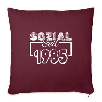 Social 1985 - Housse de coussin décorative 45 x 45 cm - bordeaux - Devant