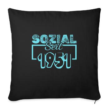 Travailleur social 1951 - Housse de coussin décorative 45 x 45 cm - noir - Devant