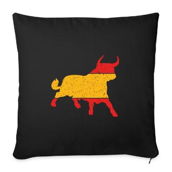 Taureau, Bull, Toro | Taureau espagnol - Housse de coussin décorative 45 x 45 cm - noir - Devant