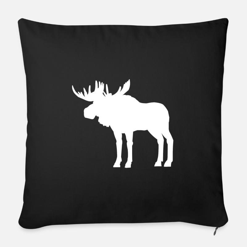 Elch Silhouette - Sofakissenbezug 45 x 45 cm - Schwarz