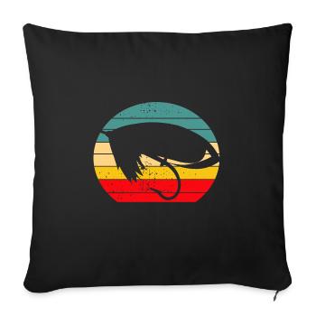 Vintage Fly Fishing Sunset - Sofa pillowcase 17,3'' x 17,3'' (45 x 45 cm) - black - Front