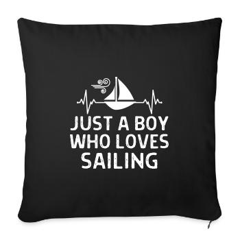 Seefahrer Segeln Seemann Capitän Geschenk Sprüche - Sofakissenbezug 45 x 45 cm - Schwarz - Vorne