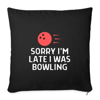 Dicton de bowling Bowling Bowler Quittles Cadeau - Housse de coussin décorative 45 x 45 cm - noir - Devant
