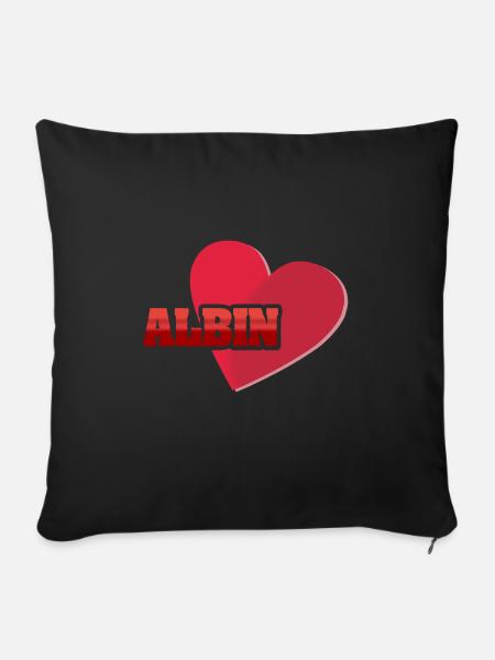Geschenk für Albin - Sofakissenbezug 45 x 45 cm - Schwarz