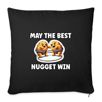 Croquettes de poulet Drôle Pépite de poulet Meme - Housse de coussin décorative 45 x 45 cm - noir - Devant