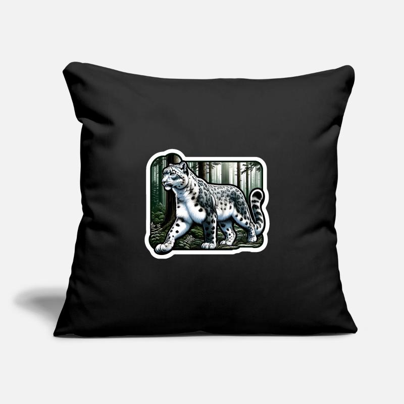 Léopard des neiges Léopard blanc Léopard Housse de coussin décorative 45 x 45 cm