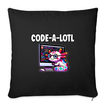 Cadeau de programmation drôle d’axolotl codage - Housse de coussin décorative 45 x 45 cm - noir - Devant