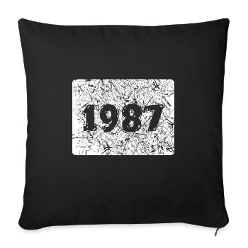 Jahr 1987 - Sofakissenbezug 45 x 45 cm - Schwarz - Vorne