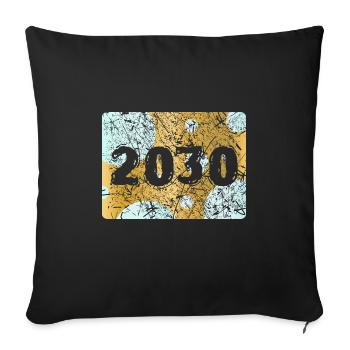 2030 2030 - Sofa pillowcase 17,3'' x 17,3'' (45 x 45 cm) - black - Front