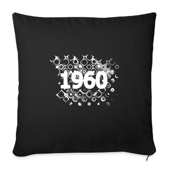Année 1960 - Housse de coussin décorative 45 x 45 cm - noir - Devant