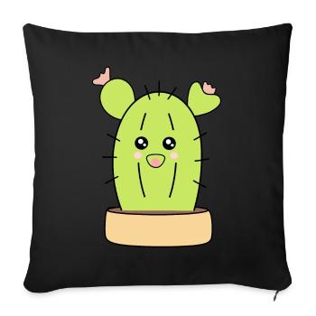 Cactus, cacti, succulents, plant cute - Sofa pillowcase 17,3'' x 17,3'' (45 x 45 cm) - black - Front