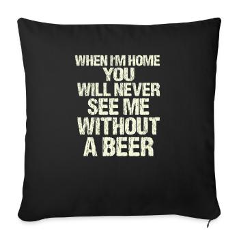 Dicton du buveur de bière - Housse de coussin décorative 45 x 45 cm - noir - Devant
