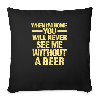 Dicton du buveur de bière - Housse de coussin décorative 45 x 45 cm - noir - Devant