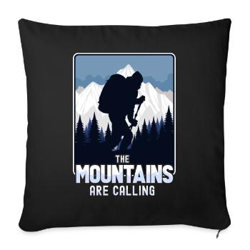 The mountains are calling - Sofa pillowcase 17,3'' x 17,3'' (45 x 45 cm) - black - Front