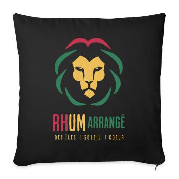 Happy Rhum Arrangé des îles 1 soleil 1 coeur - Housse de coussin décorative 45 x 45 cm - noir - Devant