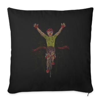 Radfahrer Ziellinie Kunst Expresionist - Sofakissenbezug 45 x 45 cm - Schwarz - Vorne