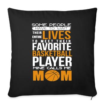 Basketball Mom - Sofa pillowcase 17,3'' x 17,3'' (45 x 45 cm) - black - Front
