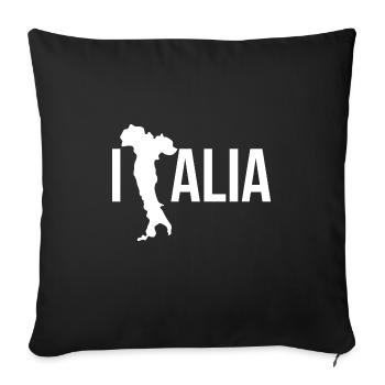 Italy / Italien / Italien fußball /Italien Urlaub - Sofakissenbezug 45 x 45 cm - Schwarz - Vorne
