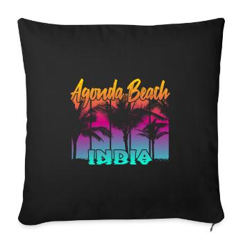 Agonda Beach India - Sofakissenbezug 45 x 45 cm - Schwarz - Vorne
