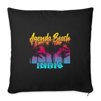 Agonda Beach India - Sofakissenbezug 45 x 45 cm - Schwarz - Vorne
