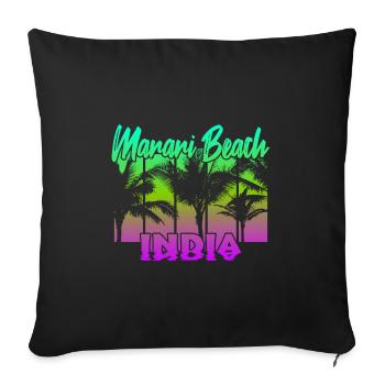 Marari Beach India - Sofakissenbezug 45 x 45 cm - Schwarz - Vorne