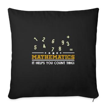 Lustiger Mathe Lehrer Spruch Mathematik - Sofakissenbezug 45 x 45 cm - Schwarz - Vorne