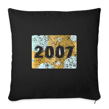 Zahl 2007 - Sofakissenbezug 45 x 45 cm - Schwarz - Vorne