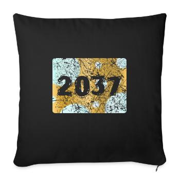 Zahl 2037 - Sofakissenbezug 45 x 45 cm - Schwarz - Vorne
