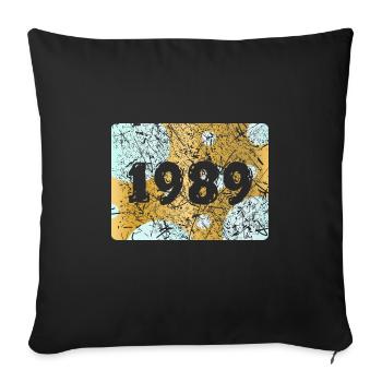 1989 1989 - Housse de coussin décorative 45 x 45 cm - noir - Devant