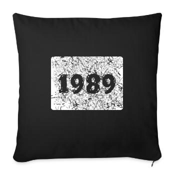 1989 1989 - Housse de coussin décorative 45 x 45 cm - noir - Devant
